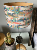 Double-sided 'Texas Sun' lampshade incorporating Liberty of London cactus fabric