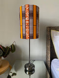 Single-sided 'Orange Striped’ Ankara print lampshade