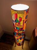 Single-sided cylinder ‘Fiesta’ Ankara print fabric lampshade