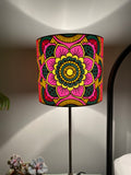 Single-sided ‘Mandala’ floral pattern Ankara lampshade