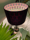 Double-sided  ‘Hidden Chevrons' green and pink Ankara print lampshade