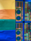 Double-sided ‘Grid’ multicoloured Ankara print lampshade