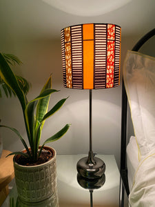 Single-sided 'Orange Striped’ Ankara print lampshade