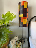 Single-sided cylinder ‘Retro Dots’ Ankara print fabric lampshade