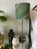 Single-sided ‘Swirl’ green, white & black Ankara print fabric lampshade