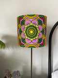 Single-sided ‘Mandala’ floral pattern Ankara lampshade