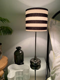 Single-sided black & white horizontal stripe print lampshade
