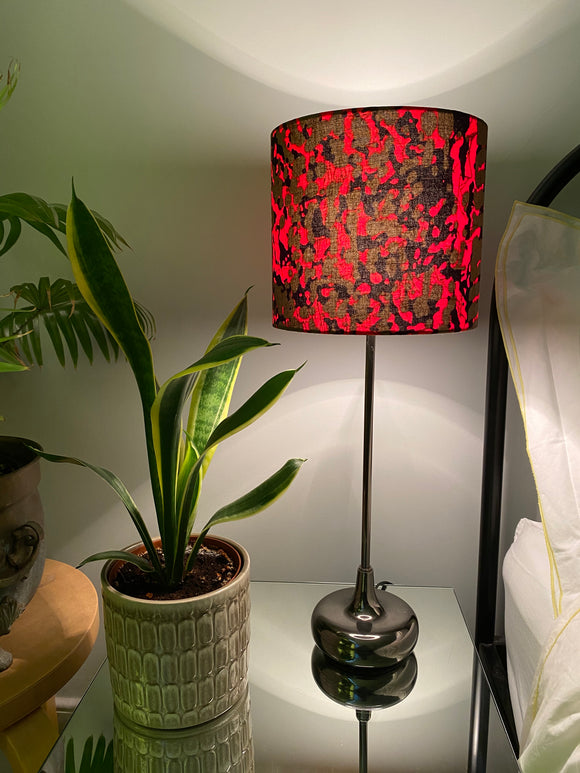 Black and red print ankara 2 tier lampshade - Bold Concept Interiors