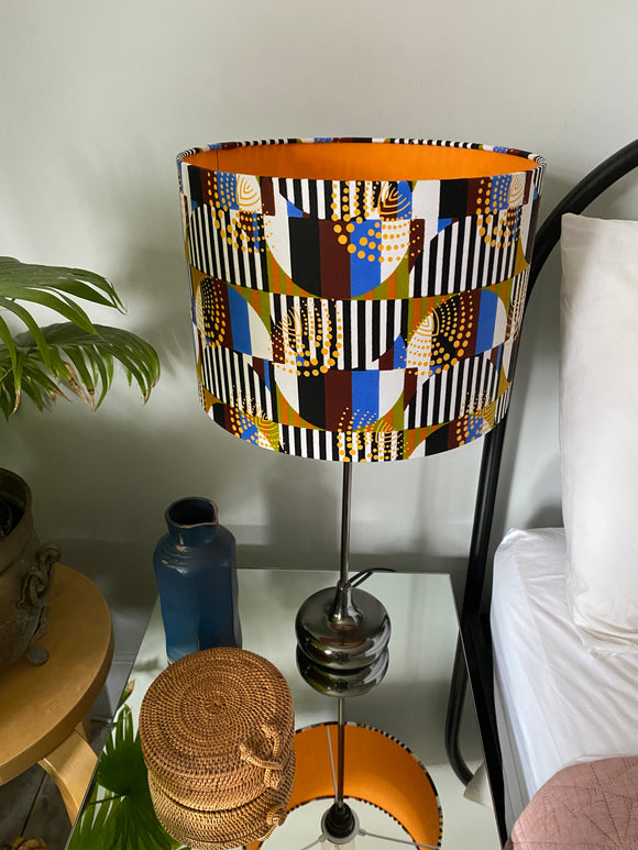 Double-sided ‘Kandinsky’s Wave’ multicoloured Ankara print lampshade