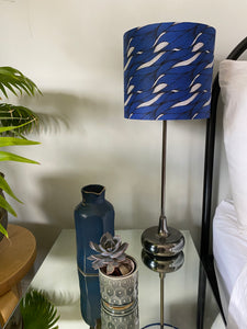 Single-sided ‘Wave’ blue Ankara print lampshade