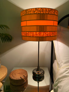 Double-sided 'Hidden Orange Stripes' graphic print Ankara lampshade