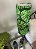 Single-sided cylinder ‘Giant Leaf’ Ankara print fabric lampshade