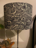 double-sided ‘an awesome wave’ japanese cotton lampshade