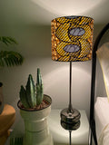 Single-sided 'The First Time' grey and yellow ovals Ankara lampshade