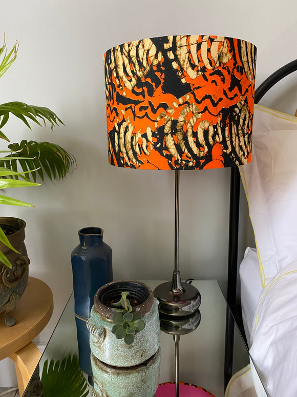 Double-sided 'Tiger Tiger Burning Bright' Ankara print lampshade