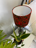 Single-sided ‘Camouflage 2’ red, brown & black Ankara print lampshade
