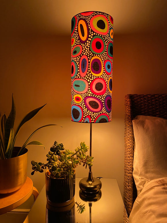 Single-sided cylinder ‘In The Spotlight’ Ankara print fabric lampshade