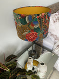 Double-sided ‘Peacock’ Japanese cotton lampshade