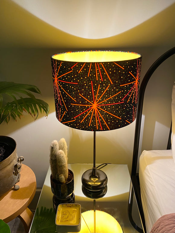 Double-sided ‘Baby, You’re a Firework’ multicoloured Ankara print lampshade