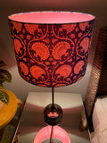 Double-sided ‘Fans’ Indian Cotton woodblock print lampshade