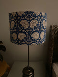 Double-sided ‘Fans’ Indian Cotton woodblock print lampshade
