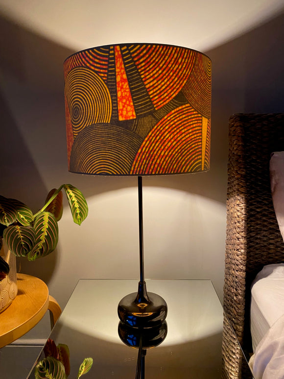 Double-sided ‘Circle In The Sand’ Ankara print lampshade