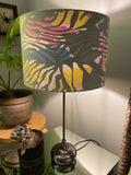 Double-sided 'Neon Zebra' graphic print lampshade