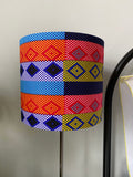 Single-sided ‘Primary Stripes’ pattern Ankara lampshade